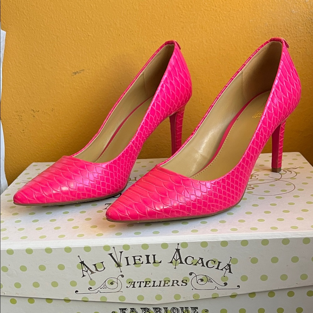 $25 today only!!! Michael Kors Hot Pink Pointed Toe Stiletto Pumps